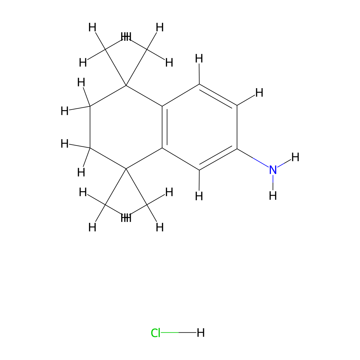 5,5,8,8-Tetramethyl-5,6,7,8-tetrahydronaphthalen-2-amine hydrochloride molecular structure, CAS 2243521-50-6