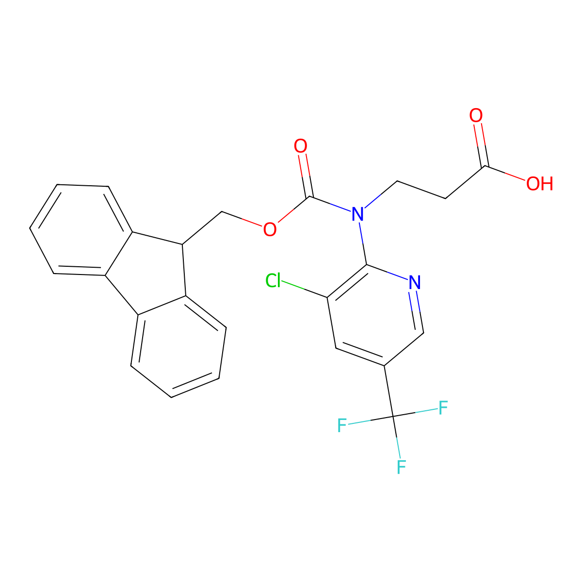 3-{[3-chloro-5-(trifluoromethyl)pyridin-2-yl]({[(9H-fluoren-9-yl)methoxy]carbonyl})amino}propanoic acid molecular structure, CAS 2243521-58-4