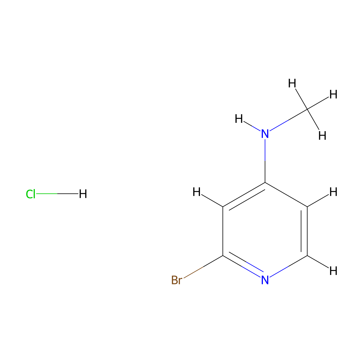 2-bromo-N-methylpyridin-4-amine hydrochloride molecular structure, CAS 2243521-59-5
