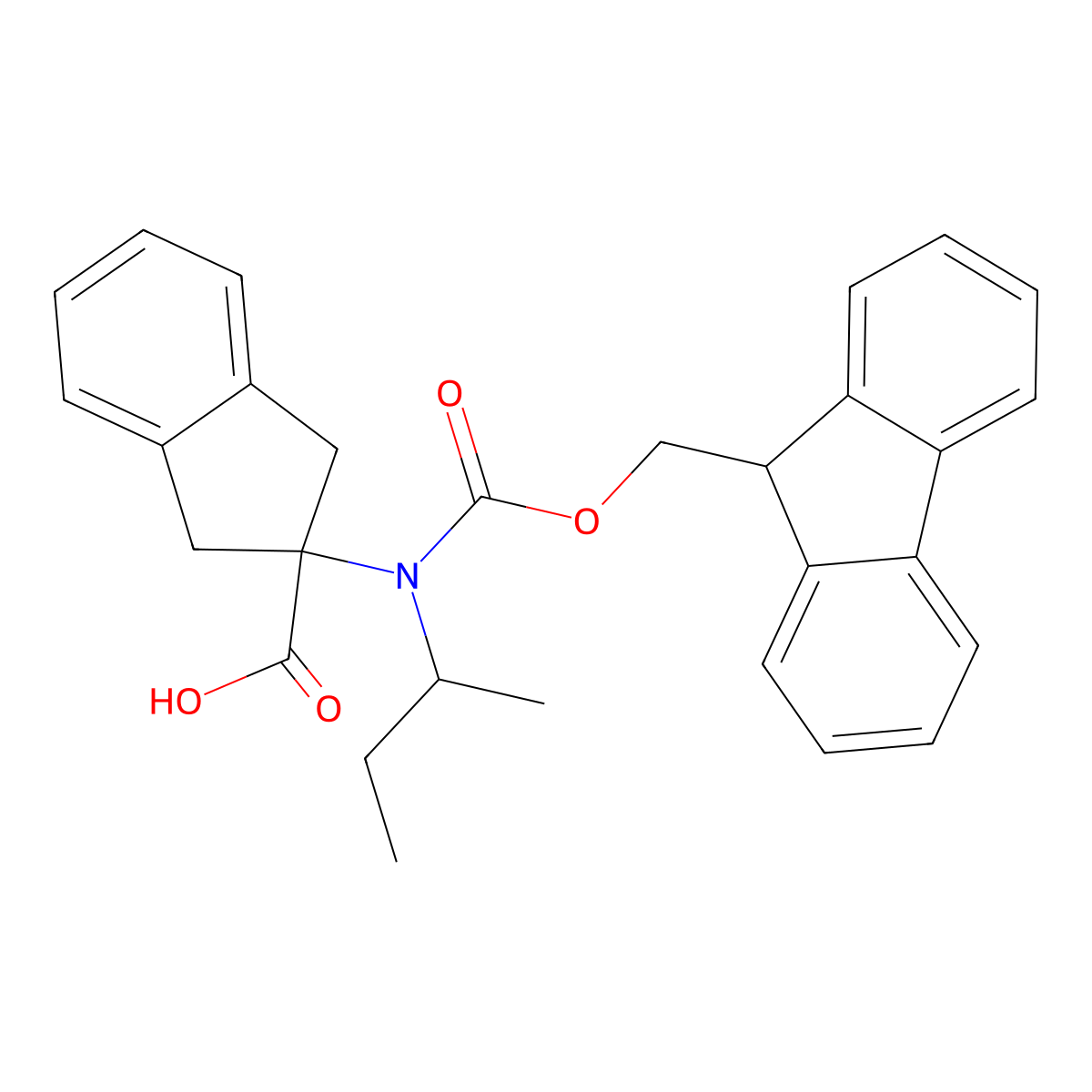 2-[(butan-2-yl)({[(9H-fluoren-9-yl)methoxy]carbonyl})amino]-2,3-dihydro-1H-indene-2-carboxylic acid molecular structure, CAS 2243521-69-7