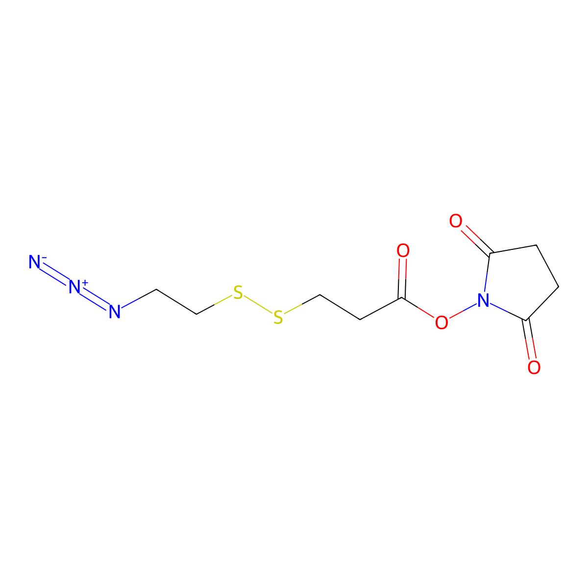 Azidoethyl-SS-propionic NHS ester molecular structure, CAS 2243566-44-9