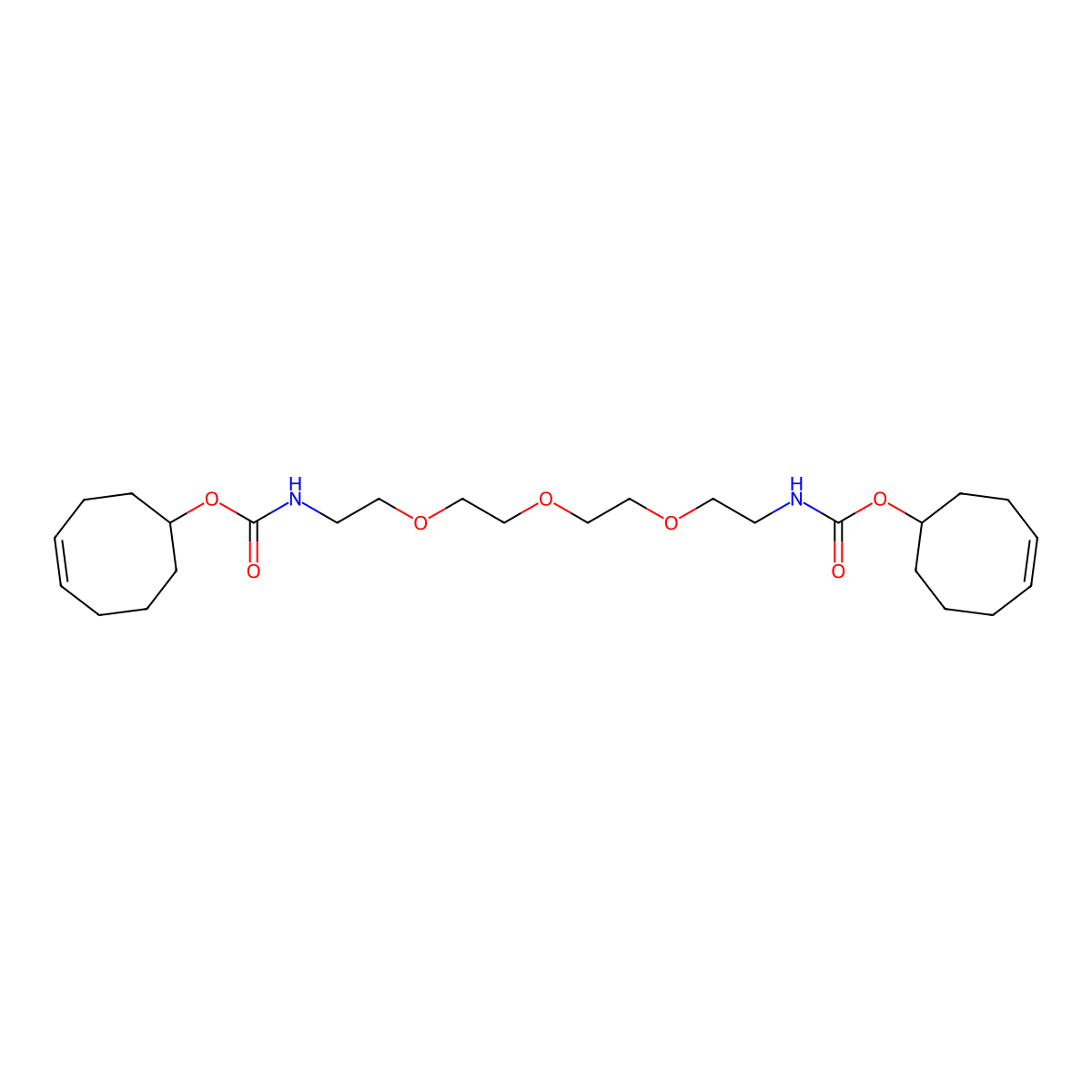 cyclooct-4-en-1-yl N-[2-[2-[2-[2-(cyclooct-4-en-1-yloxycarbonylamino)ethoxy]ethoxy]ethoxy]ethyl]carbamate molecular structure, CAS 2243569-22-2