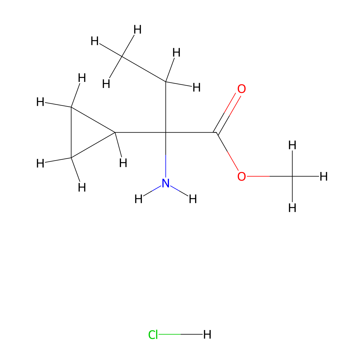 Methyl 2-amino-2-cyclopropylbutanoate hydrochloride molecular structure, CAS 2243648-43-1