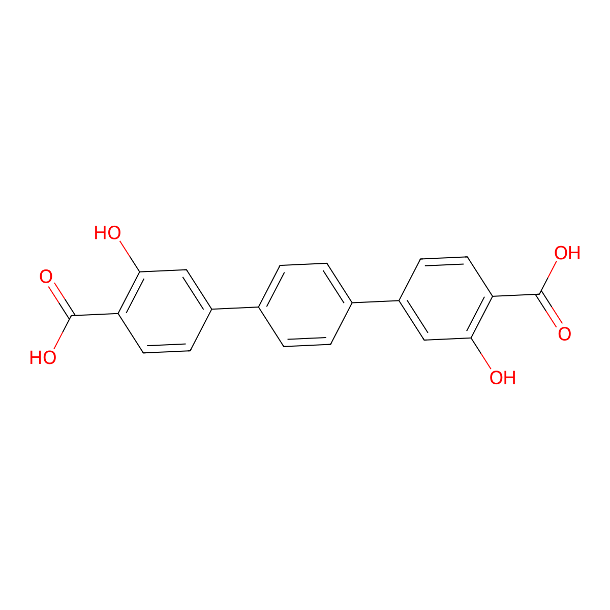 3,3''-Dihydroxy-[1,1':4',1''-terphenyl]-4,4''-dicarboxylic acid molecular structure, CAS 2243651-18-3