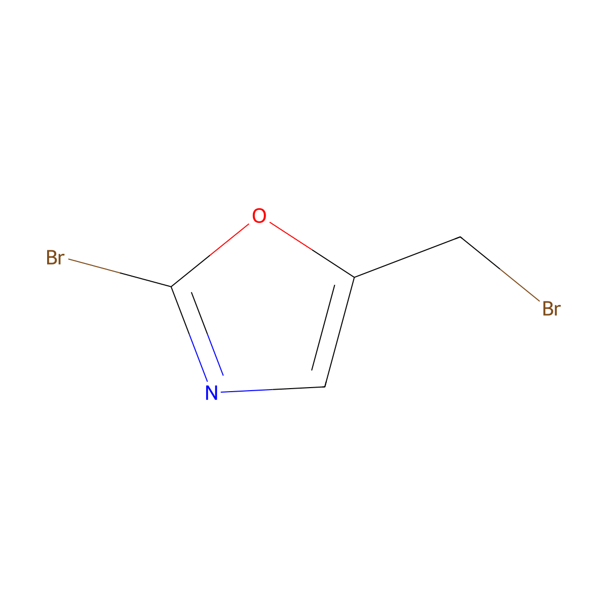 2-Bromo-5-(bromomethyl)-1,3-oxazole molecular structure, CAS 2243664-03-9