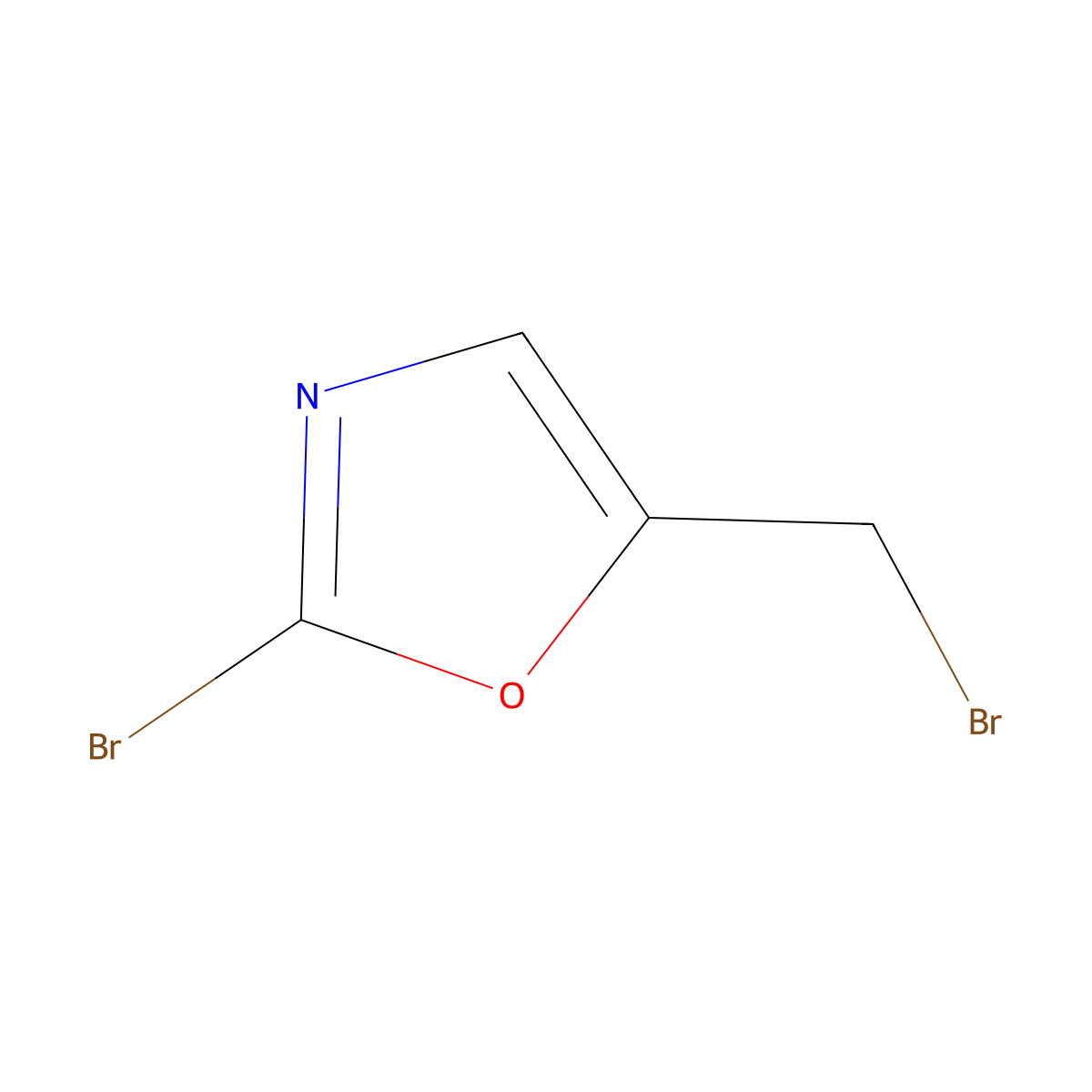 2-Bromo-5-(bromomethyl)-1,3-oxazole molecular structure, CAS 2243664-03-9