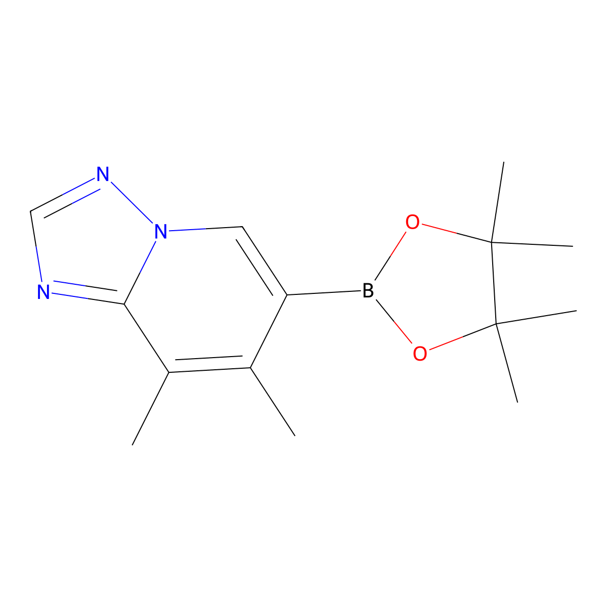 7,8-Dimethyl-6-(4,4,5,5-tetramethyl-1,3,2-dioxaborolan-2-yl)-[1,2,4]triazolo[1,5-a]pyridine molecular structure, CAS 2243674-33-9