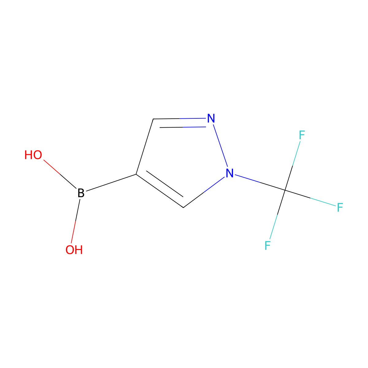 (1-(Trifluoromethyl)-1H-pyrazol-4-yl)boronic acid molecular structure, CAS 2243753-57-1