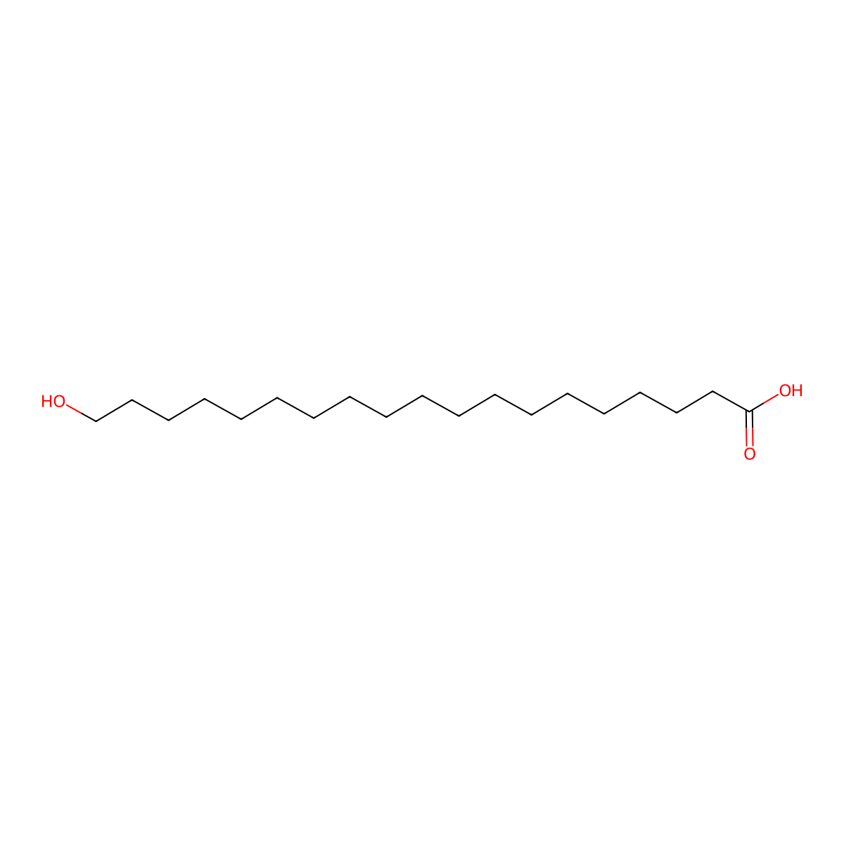 19-Hydroxy-nonadecanoic acid molecular structure, CAS 22438-61-5