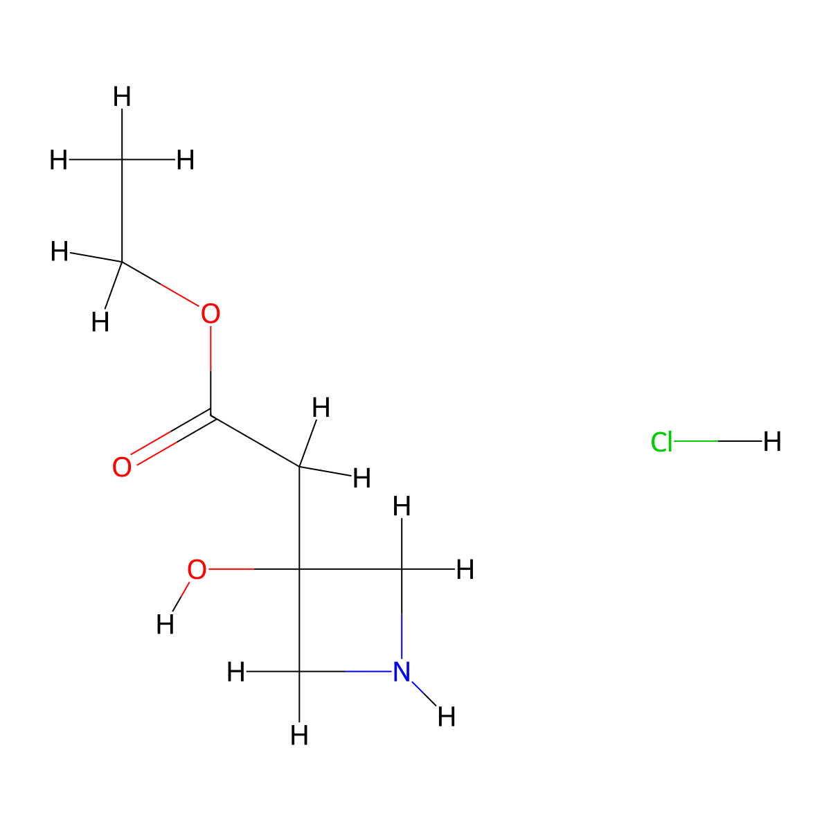 Ethyl 2-(3-hydroxyazetidin-3-yl)acetate hydrochloride molecular structure, CAS 2243805-52-7