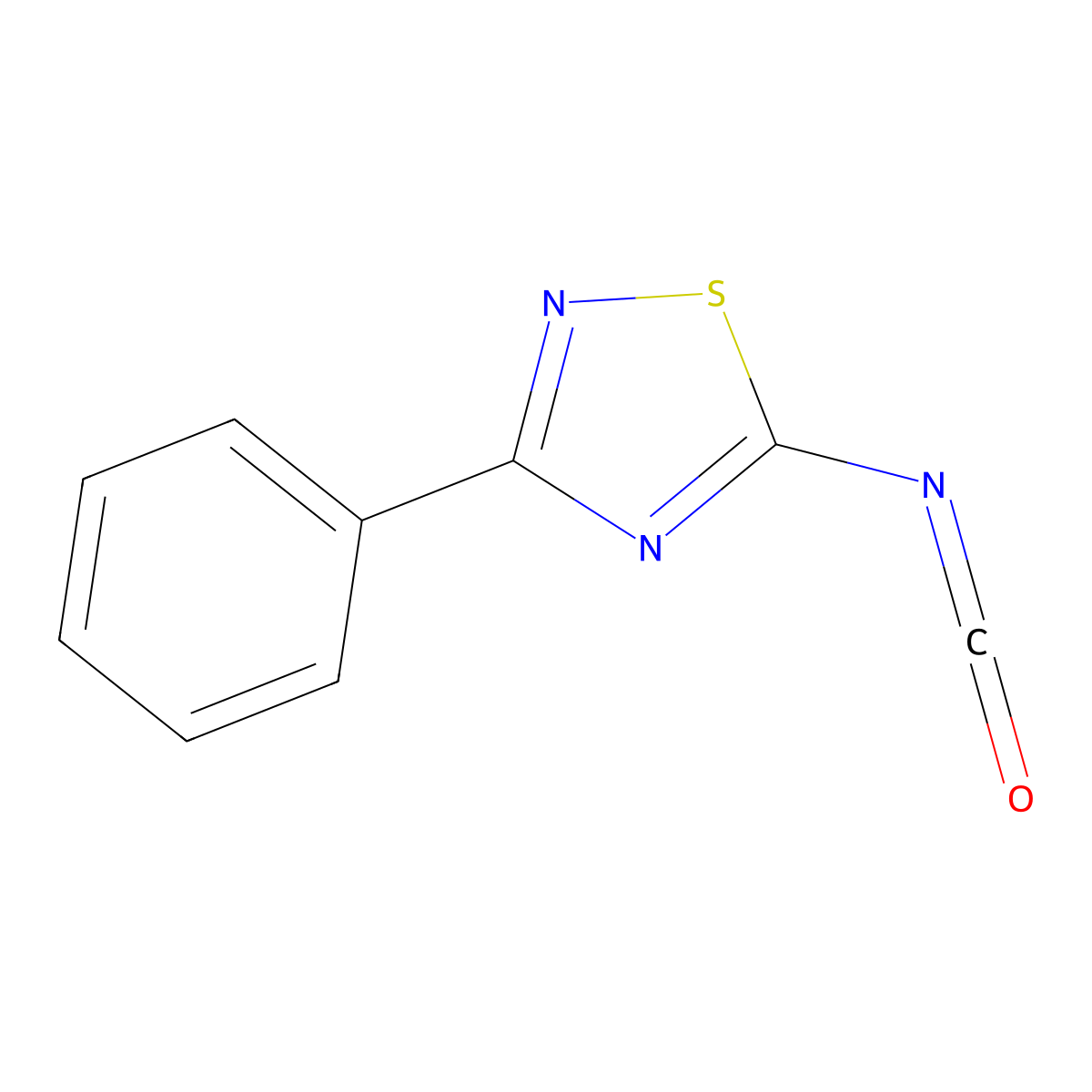 5-Isocyanato-3-phenyl-1,2,4-thiadiazole molecular structure, CAS 2243913-40-6
