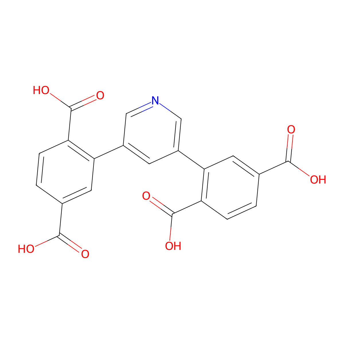 2,2'-(Pyridine-3,5-diyl)diterephthalic acid molecular structure, CAS 2243958-66-7