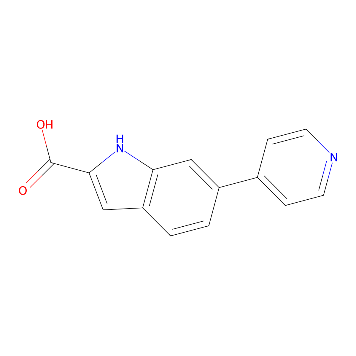 6-(pyridin-4-yl)-1H-indole-2-carboxylicacid molecular structure, CAS 2243961-88-6