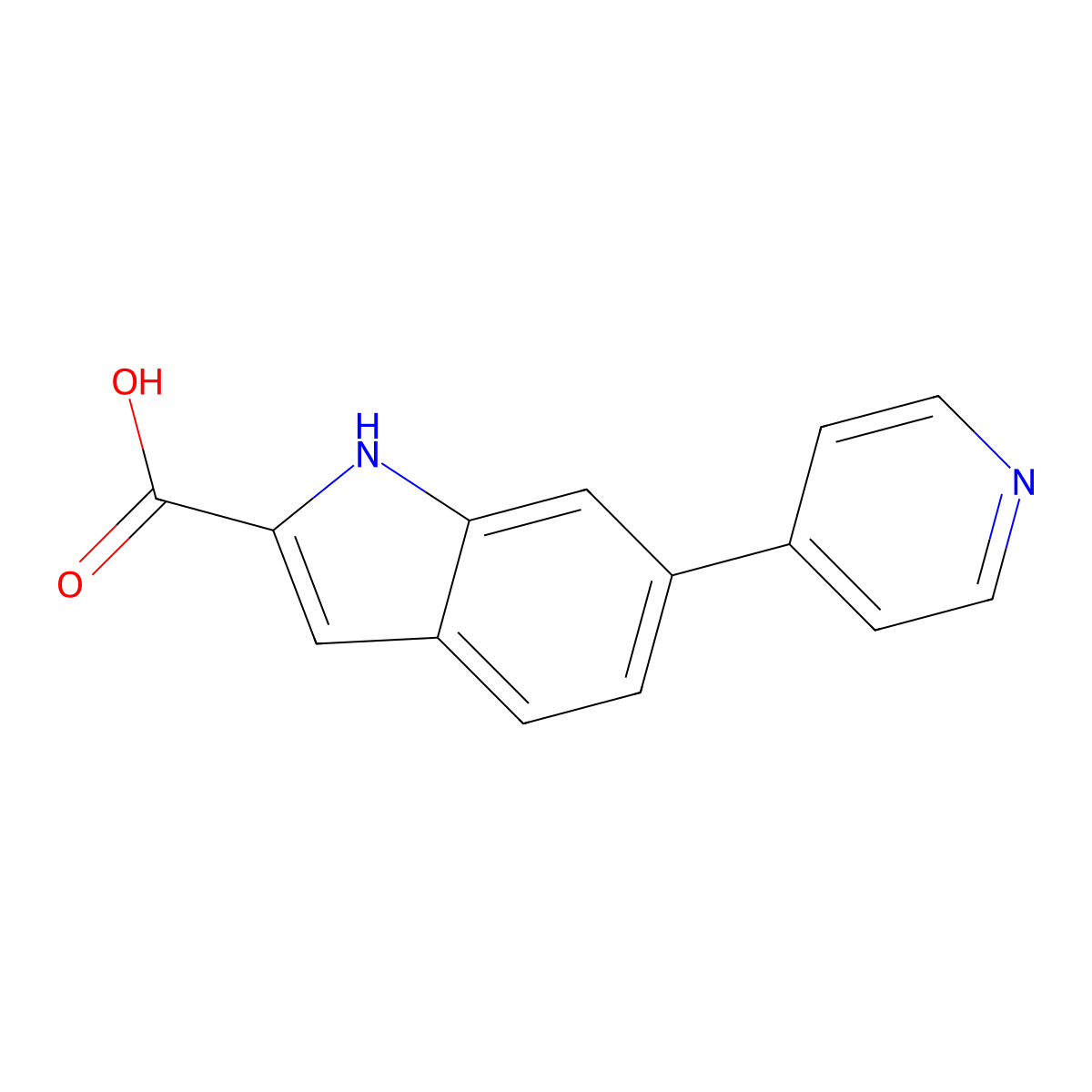 6-(pyridin-4-yl)-1H-indole-2-carboxylicacid molecular structure, CAS 2243961-88-6