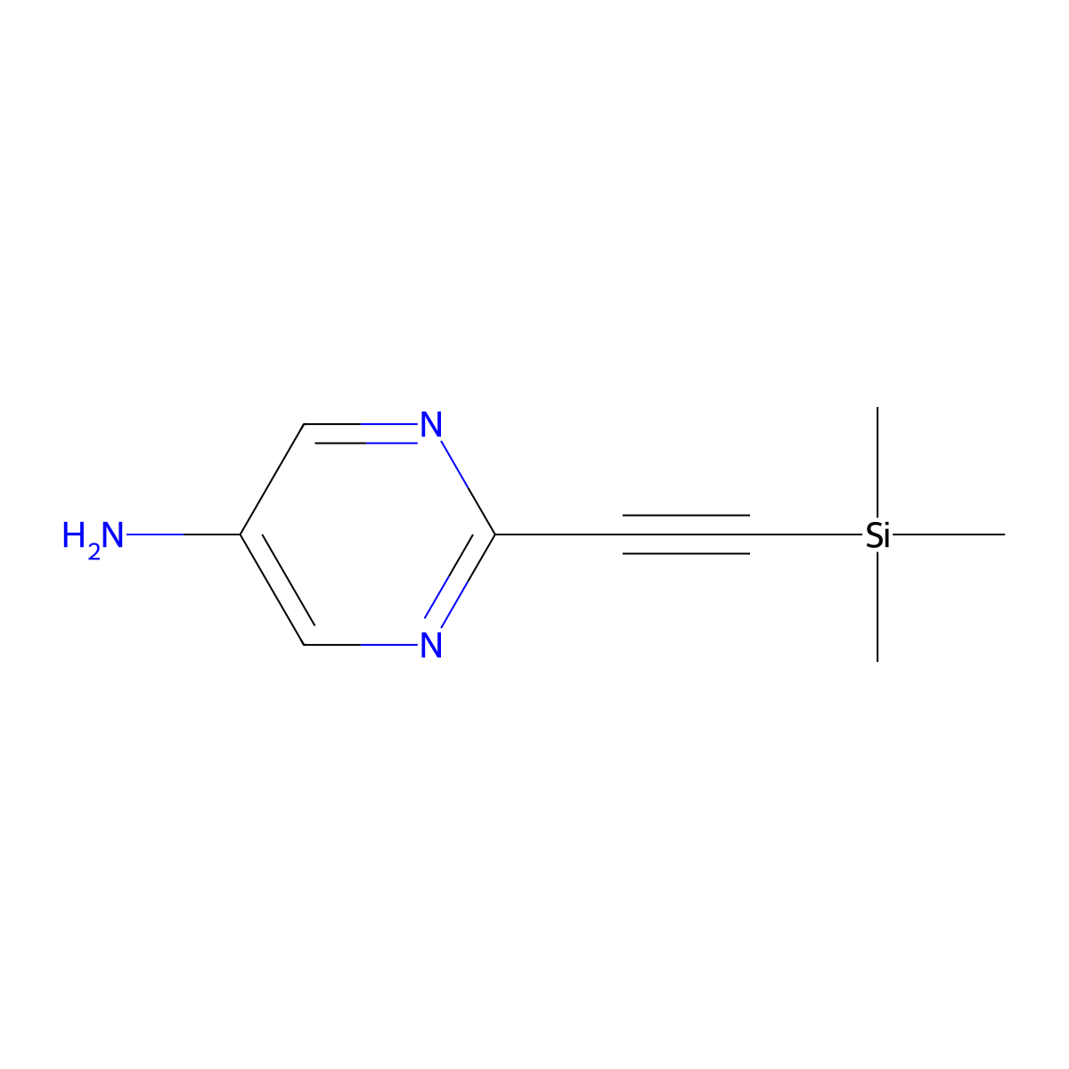 2-(2-Trimethylsilylethynyl)pyrimidin-5-amine molecular structure, CAS 2243974-50-5