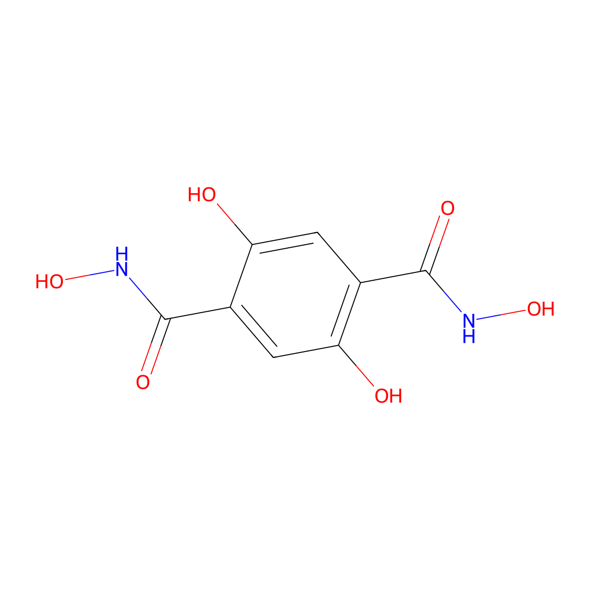 N1,N4,2,5-Tetrahydroxyterephthalamide molecular structure, CAS 2243978-33-6