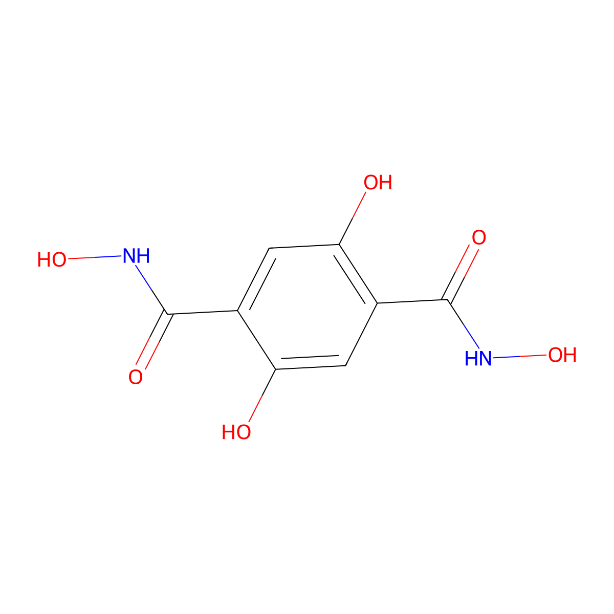 N1,N4,2,5-Tetrahydroxyterephthalamide molecular structure, CAS 2243978-33-6