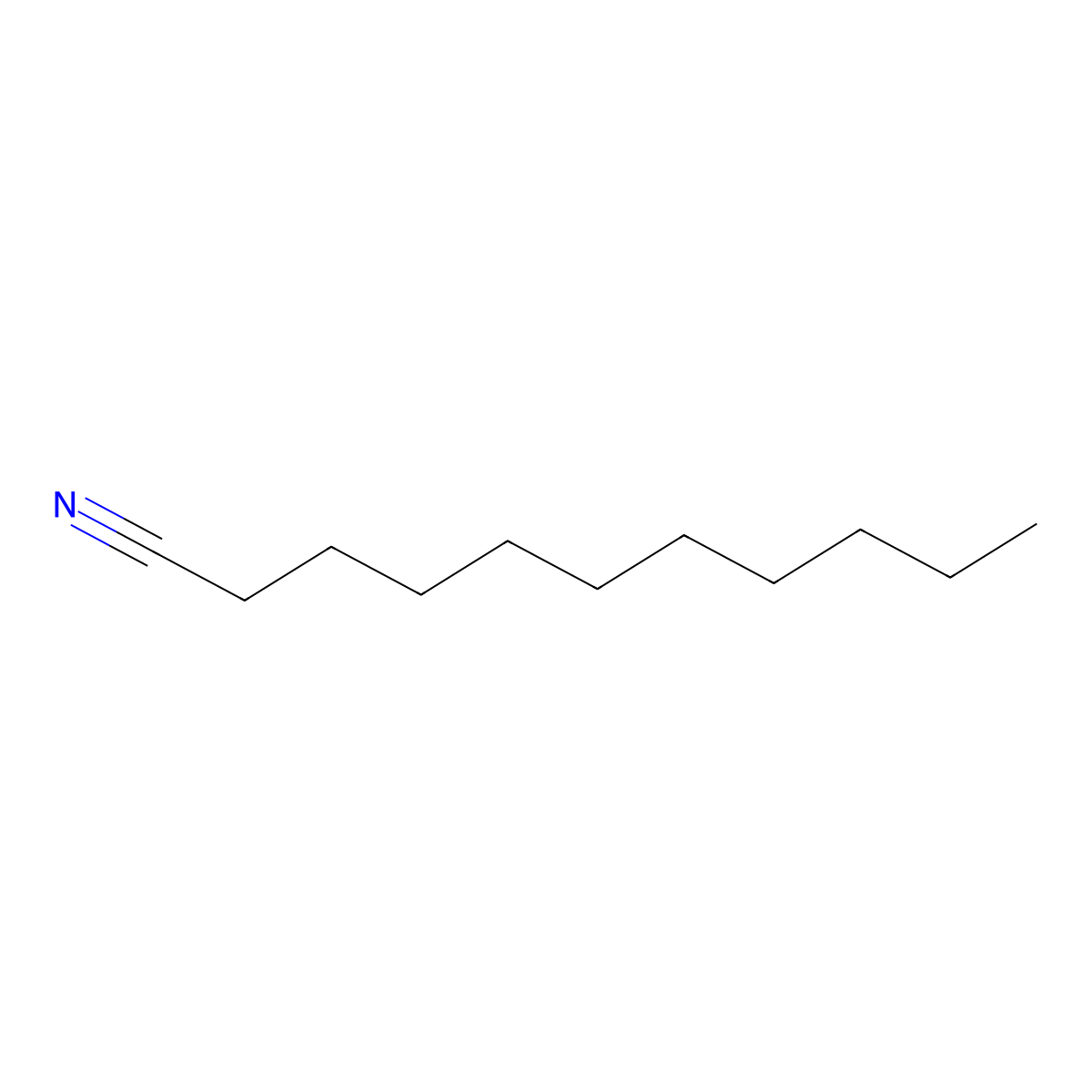 Undecanenitrile molecular structure, CAS 2244-07-7