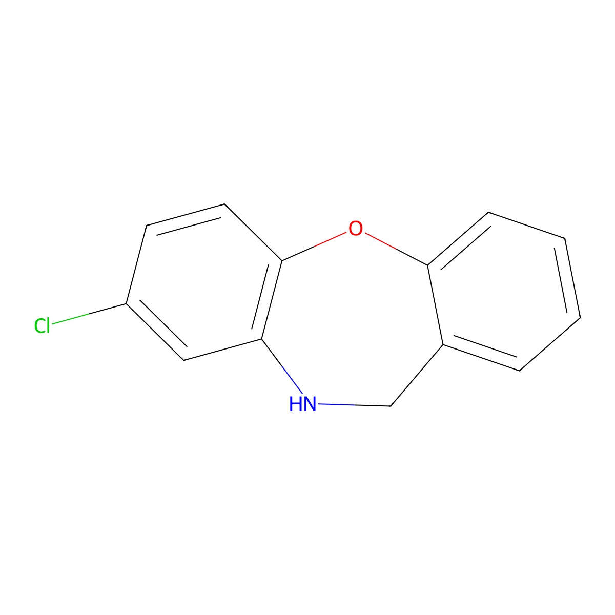 8-Chloro-10,11-dihydrodibenzo[b,f][1,4]oxazepine molecular structure, CAS 2244-59-9