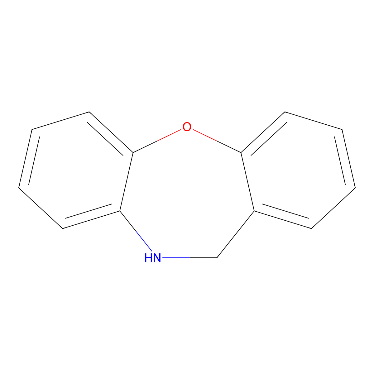 10,11-Dihydrodibenzo(b,f)(1,4)oxazepine molecular structure, CAS 2244-60-2