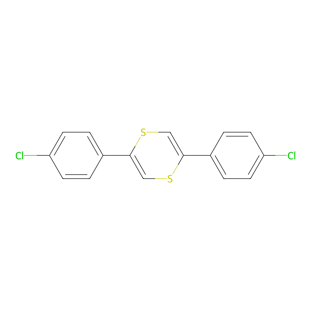 1,4-Dithiin, 2,5-bis(4-chlorophenyl)- molecular structure, CAS 2244-77-1