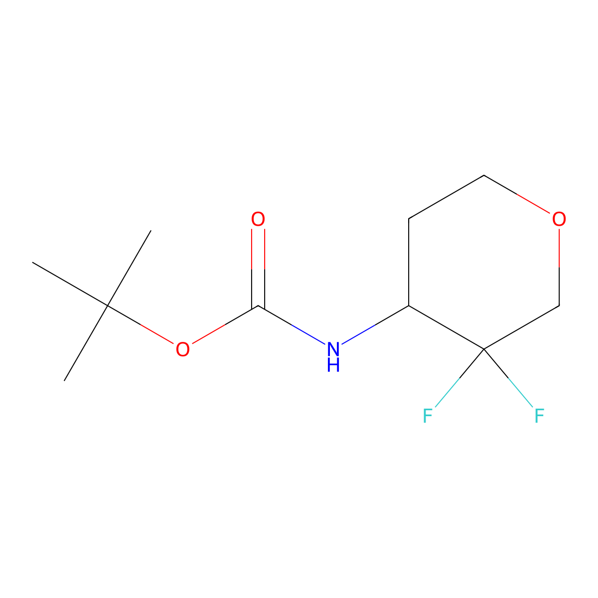 (3,3-Difluoro-tetrahydro-pyran-4-yl)-carbamic acid tert-butyl ester molecular structure, CAS 2244040-17-1