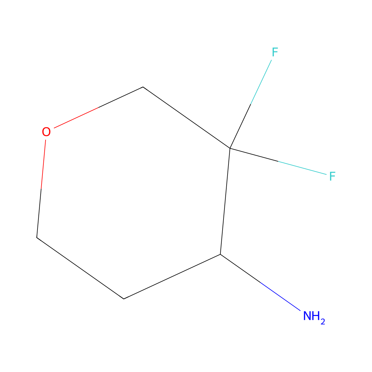 3,3-Difluorotetrahydro-2H-pyran-4-amine molecular structure, CAS 2244040-18-2