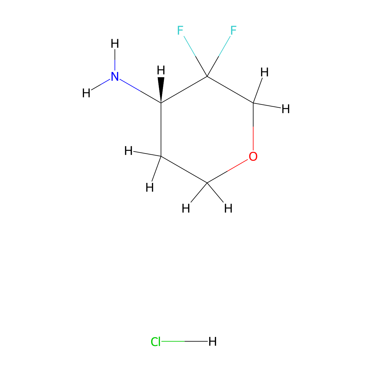 (4S)-3,3-Difluorotetrahydropyran-4-amine hydrochloride molecular structure, CAS 2244040-25-1