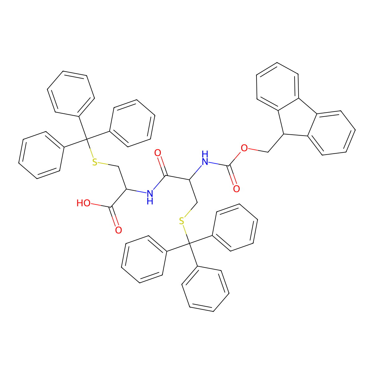 Fmoc-Cys(trt)-Cys(trt)-OH molecular structure, CAS 2244048-21-1