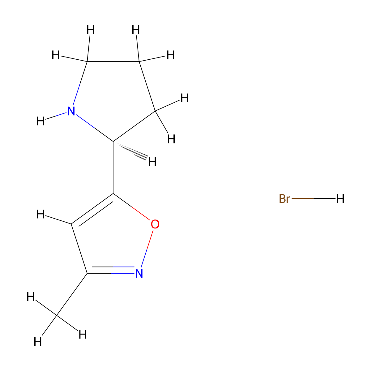 (S)-3-Methyl-5-(pyrrolidin-2-yl)isoxazole hydrobromide molecular structure, CAS 2244064-23-9
