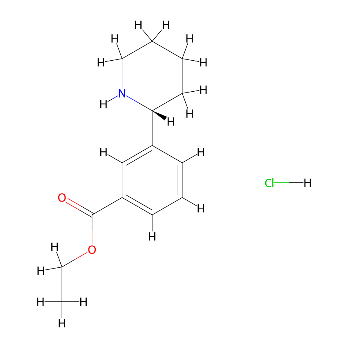 Ethyl (R)-3-(piperidin-2-yl)benzoate hydrochloride molecular structure, CAS 2244064-28-4