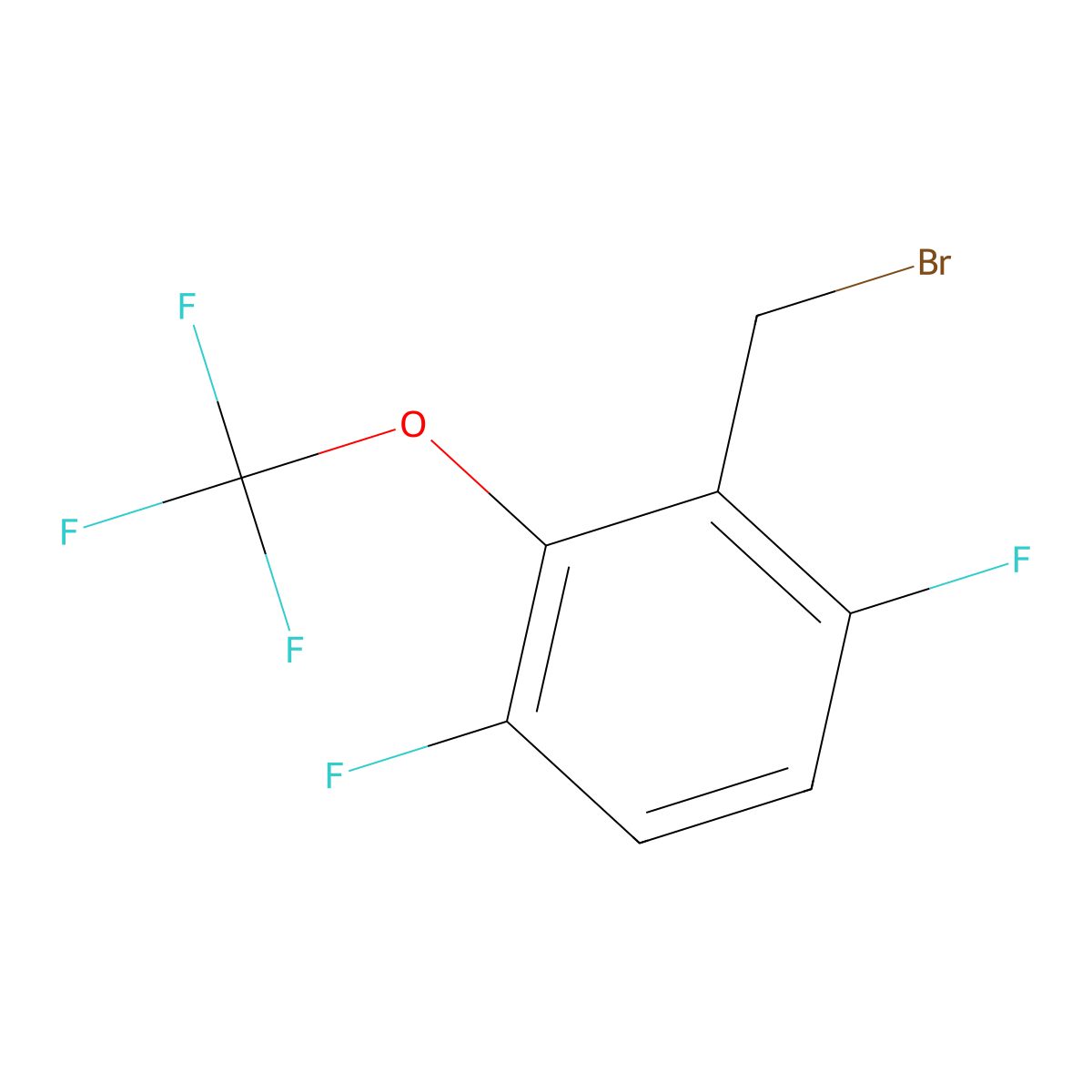 3,6-Difluoro-2-(trifluoromethoxy)benzyl bromide molecular structure, CAS 2244076-54-6