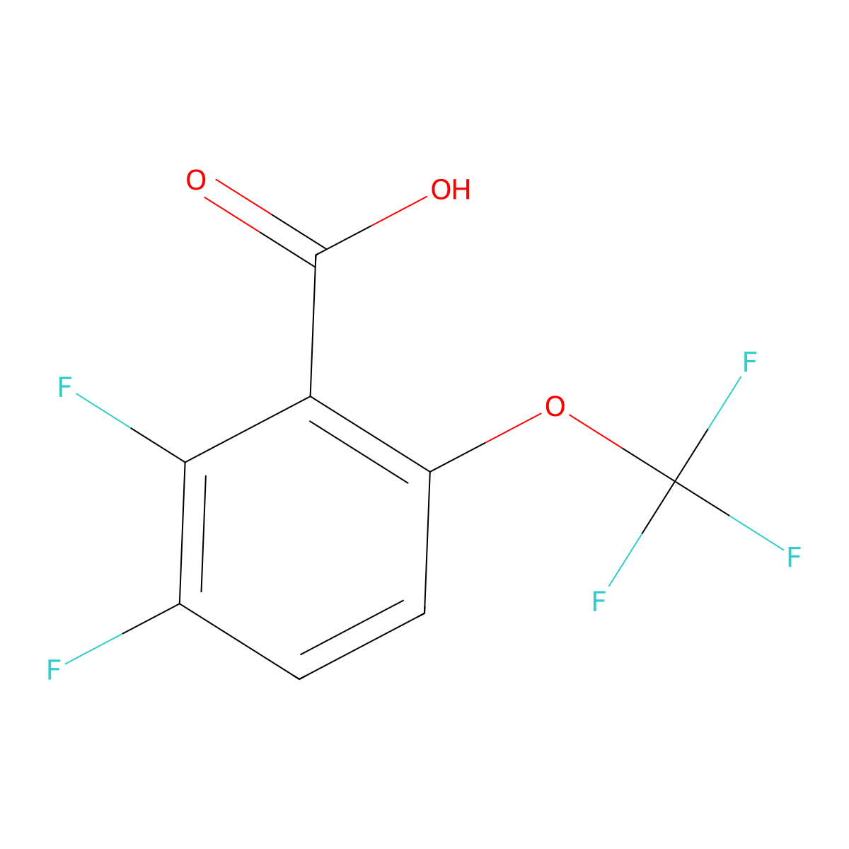 2,3-Difluoro-6-(trifluoromethoxy)benzoic acid molecular structure, CAS 2244076-73-9