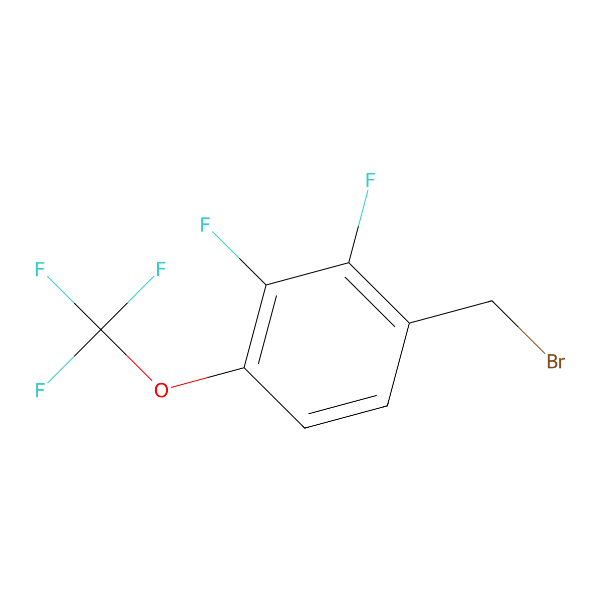 2,3-Difluoro-4-(trifluoromethoxy)benzyl bromide molecular structure, CAS 2244078-00-8