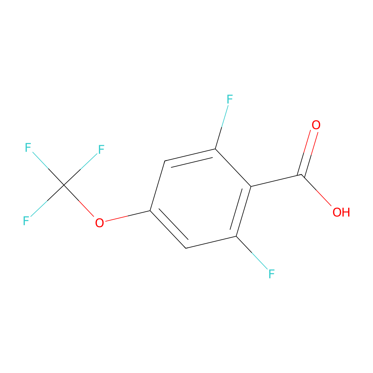 2,6-Difluoro-4-(trifluoromethoxy)benzoic acid molecular structure, CAS 2244079-72-7