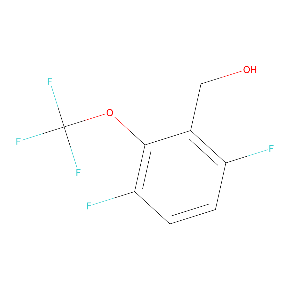 3,6-Difluoro-2-(trifluoromethoxy)benzyl alcohol molecular structure, CAS 2244081-42-1