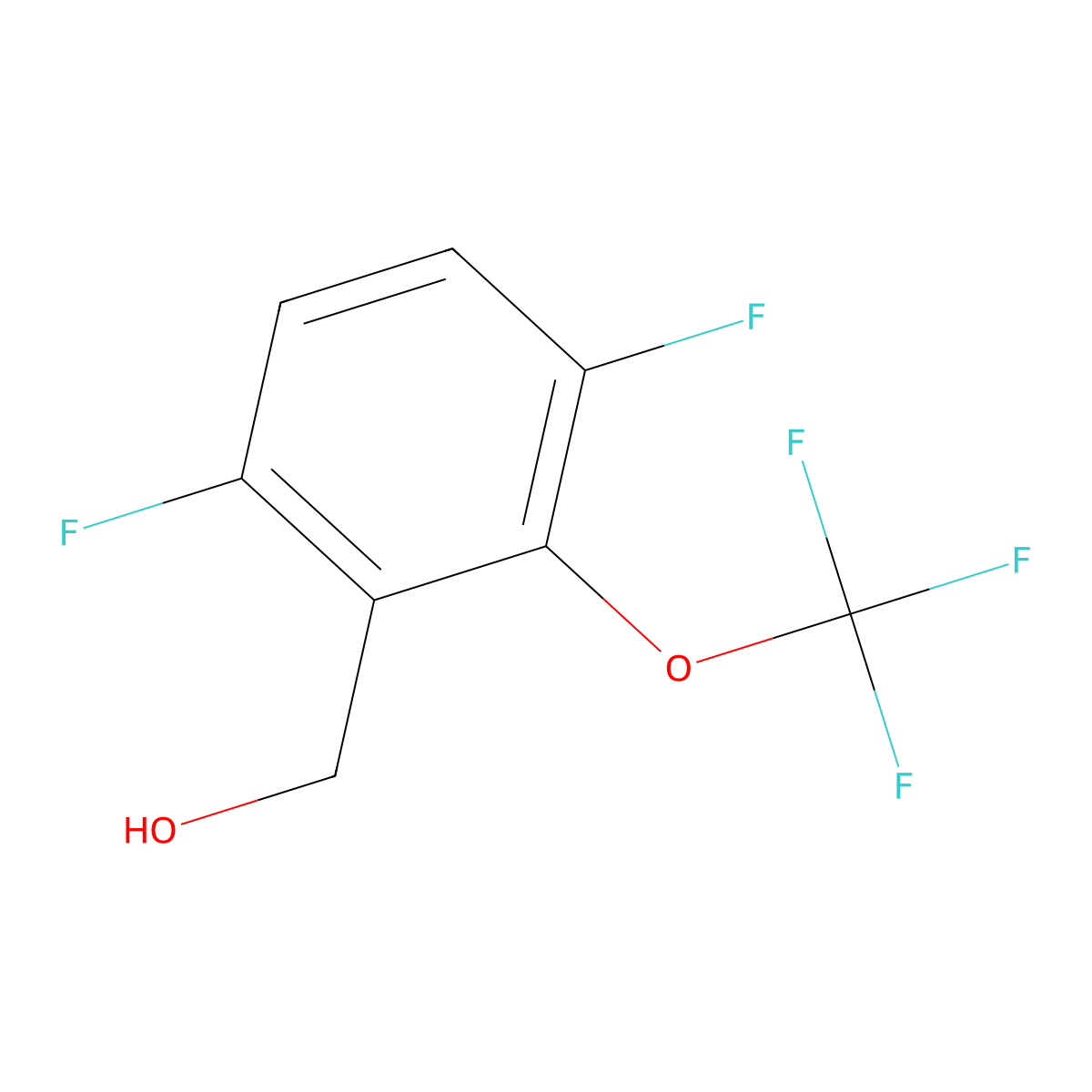3,6-Difluoro-2-(trifluoromethoxy)benzyl alcohol molecular structure, CAS 2244081-42-1