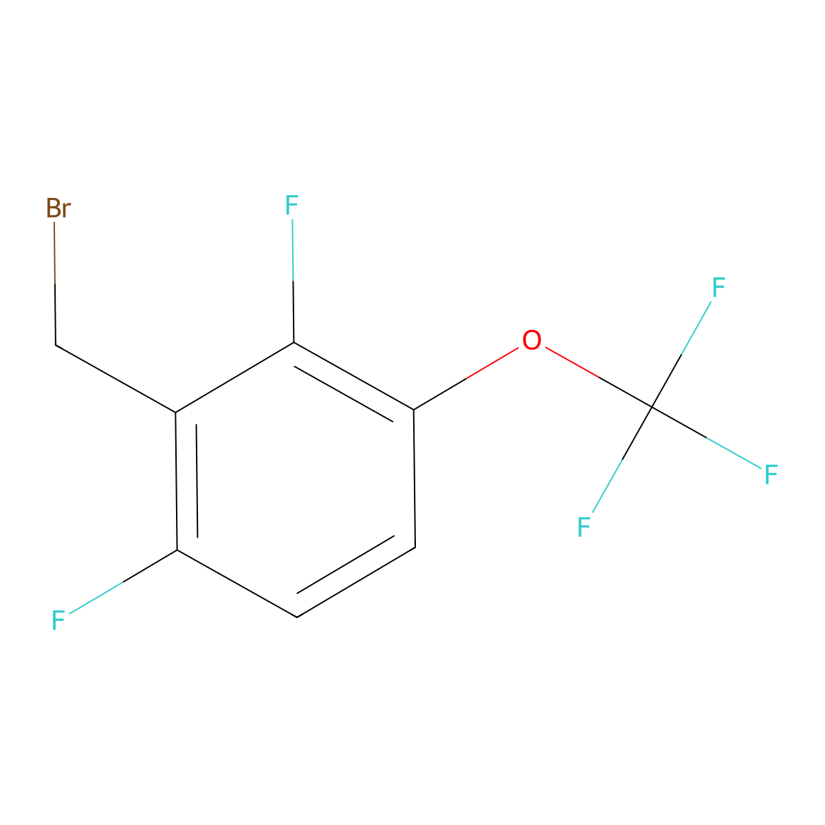 2,6-Difluoro-3-(trifluoromethoxy)benzyl bromide molecular structure, CAS 2244081-55-6