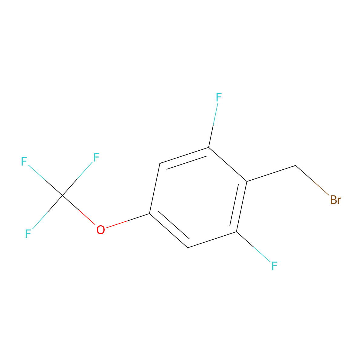 2,6-Difluoro-4-(trifluoromethoxy)benzyl bromide molecular structure, CAS 2244082-19-5