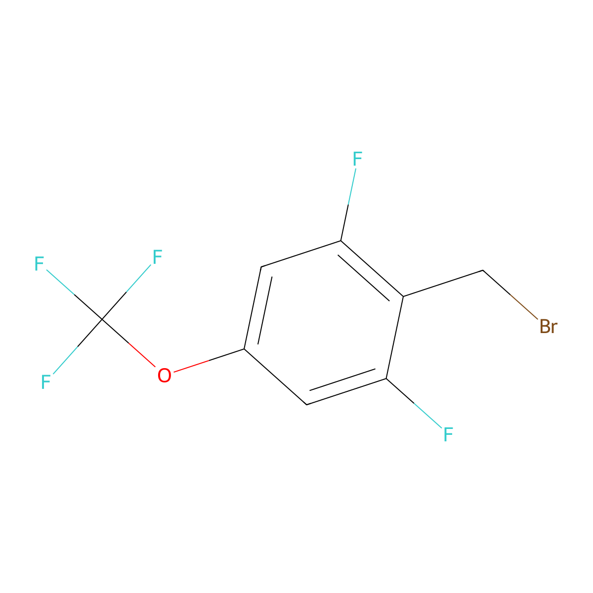 2,6-Difluoro-4-(trifluoromethoxy)benzyl bromide molecular structure, CAS 2244082-19-5