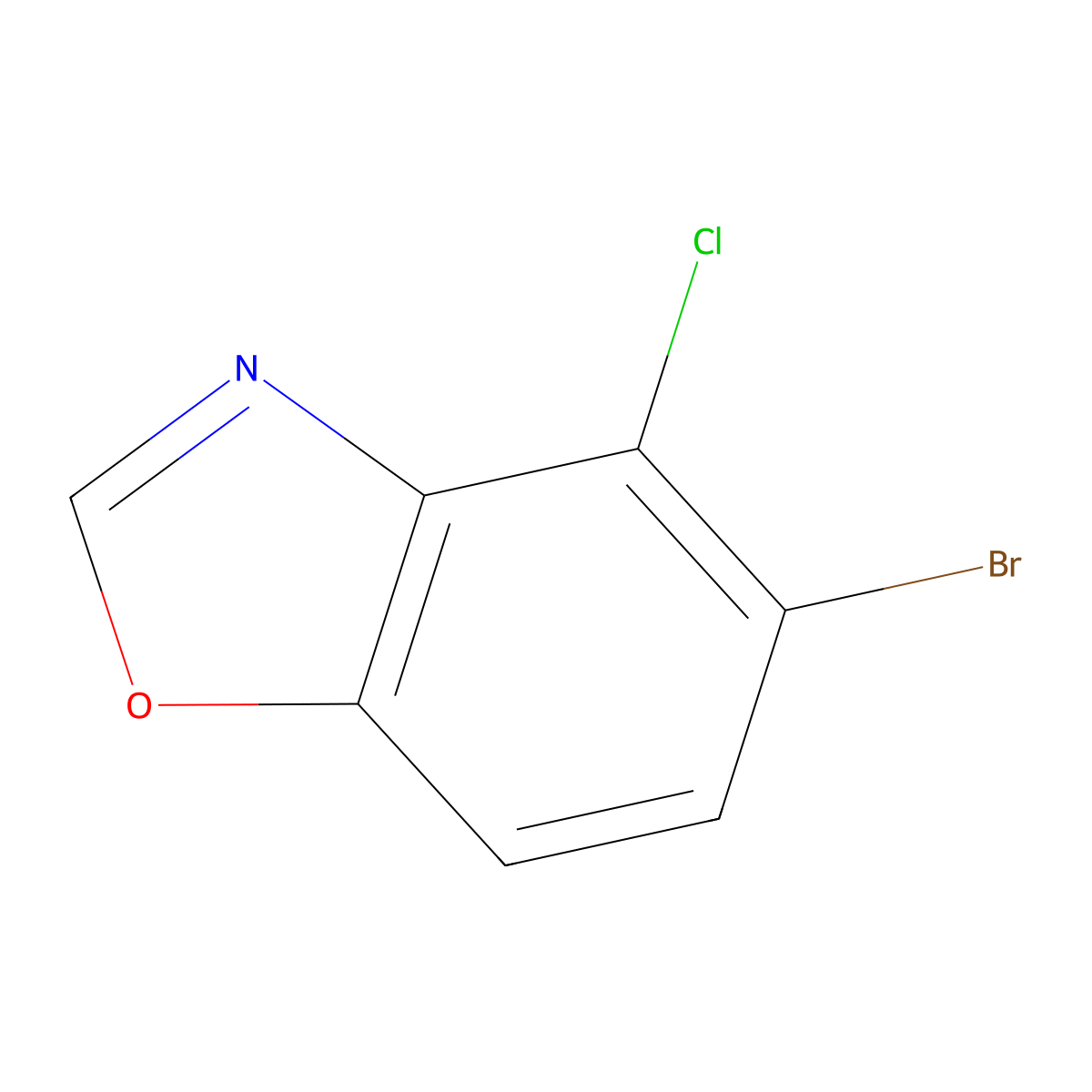 5-Bromo-4-chloro-1,3-benzoxazole molecular structure, CAS 2244083-01-8