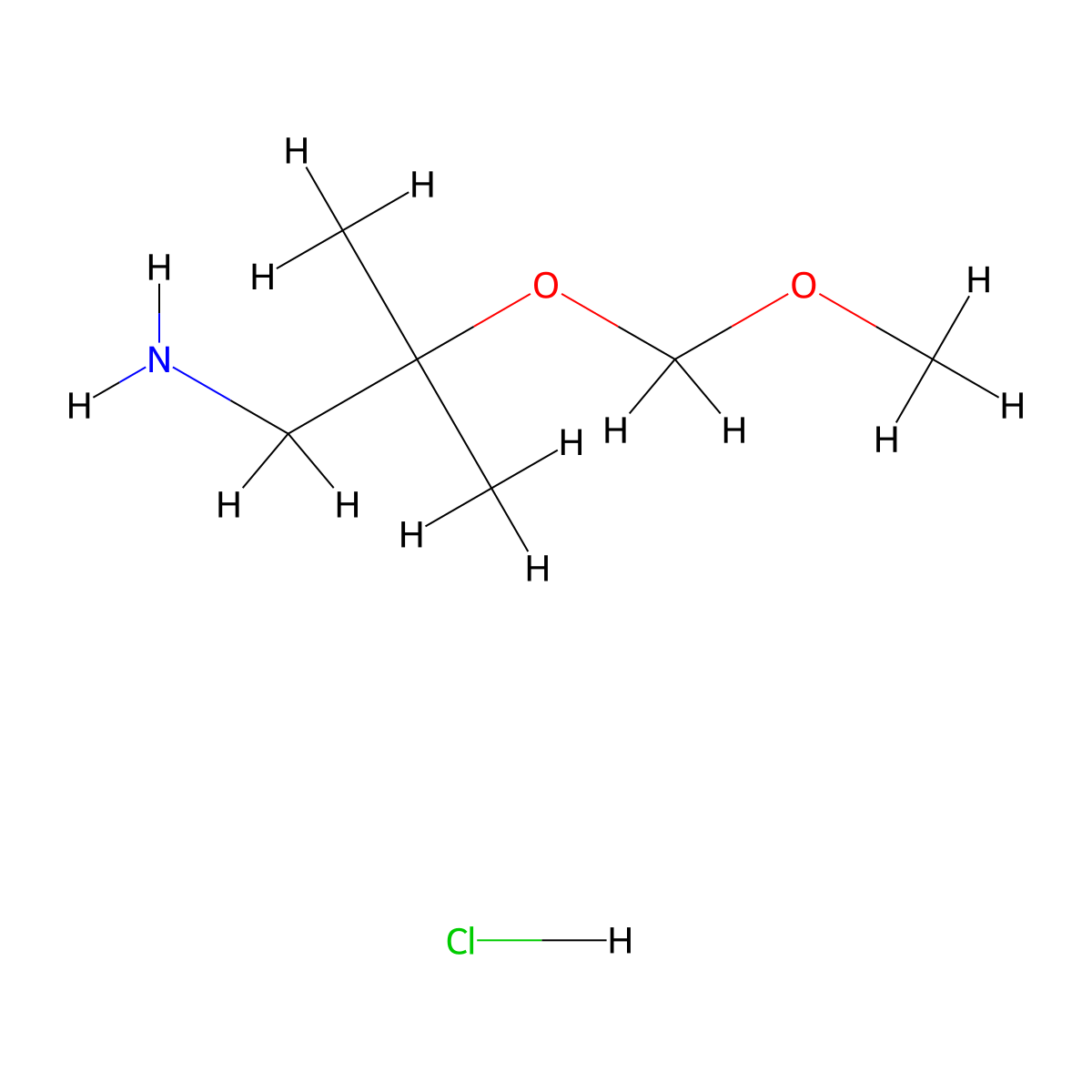 2-(Methoxymethoxy)-2-methylpropan-1-amine hydrochloride molecular structure, CAS 2244083-19-8