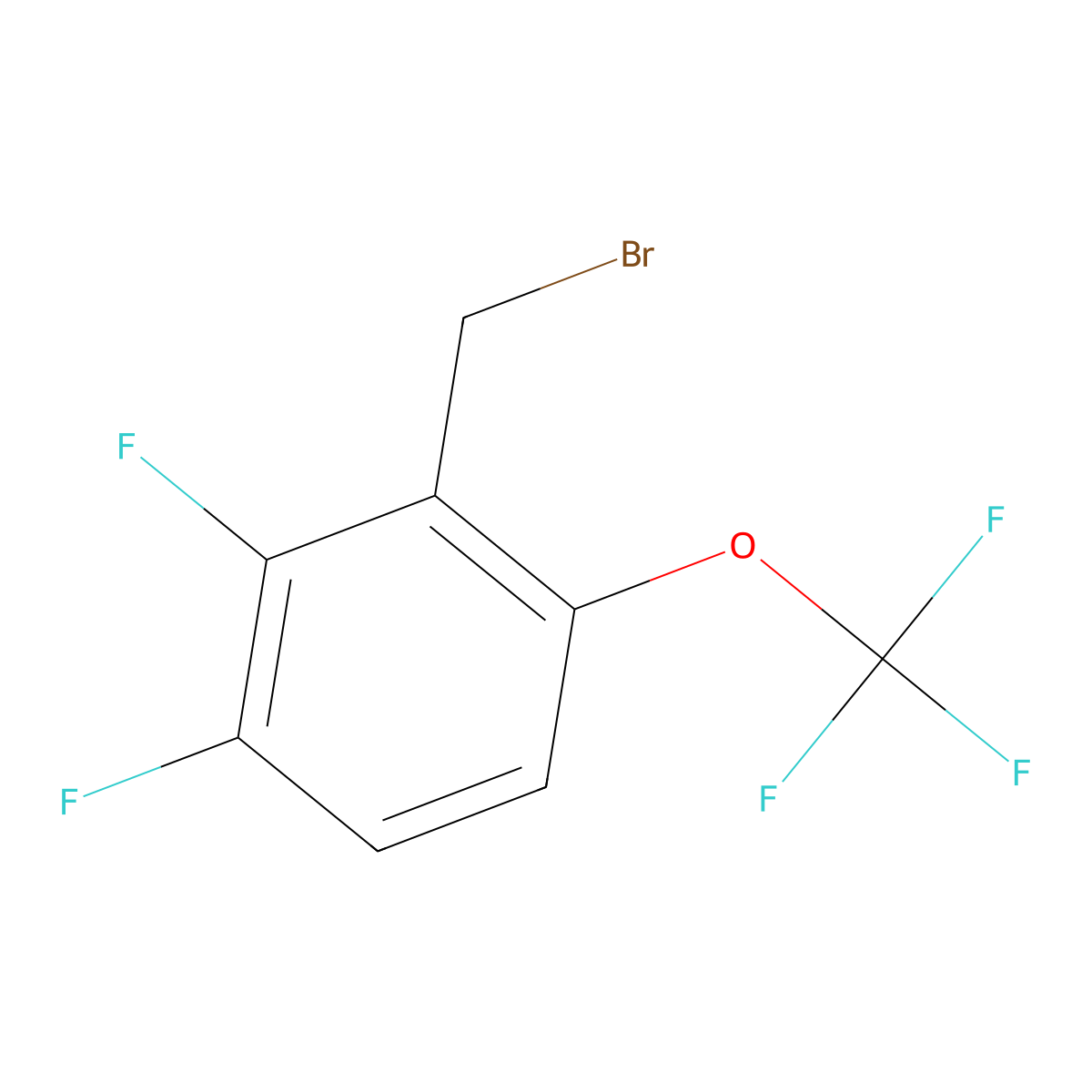 2,3-Difluoro-6-(trifluoromethoxy)benzyl bromide molecular structure, CAS 2244083-21-2