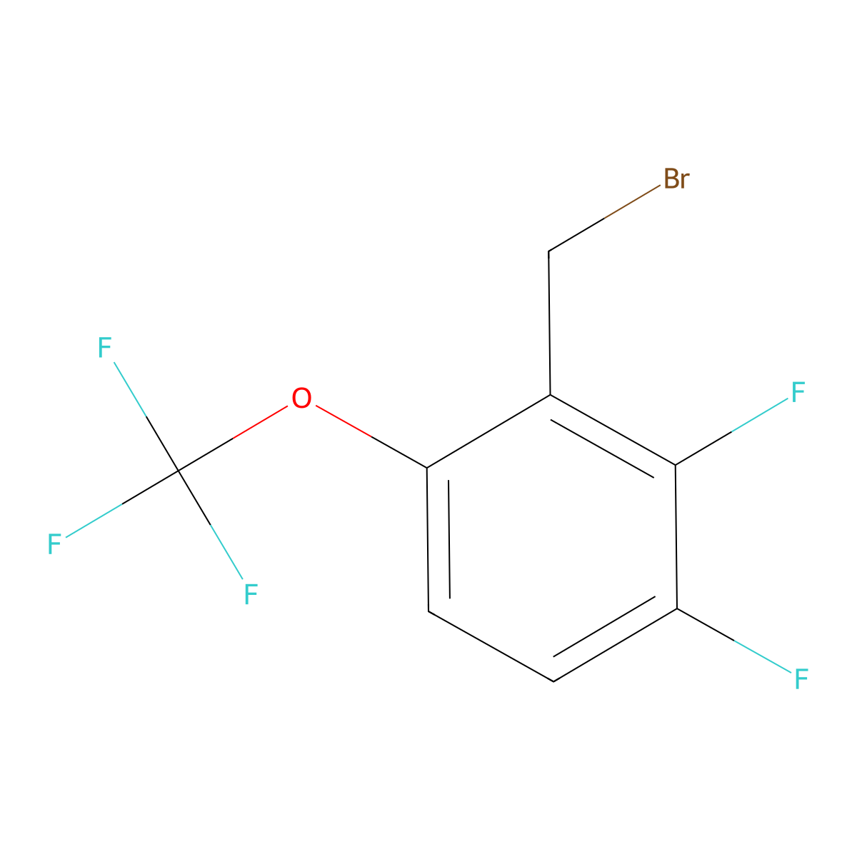 2,3-Difluoro-6-(trifluoromethoxy)benzyl bromide molecular structure, CAS 2244083-21-2