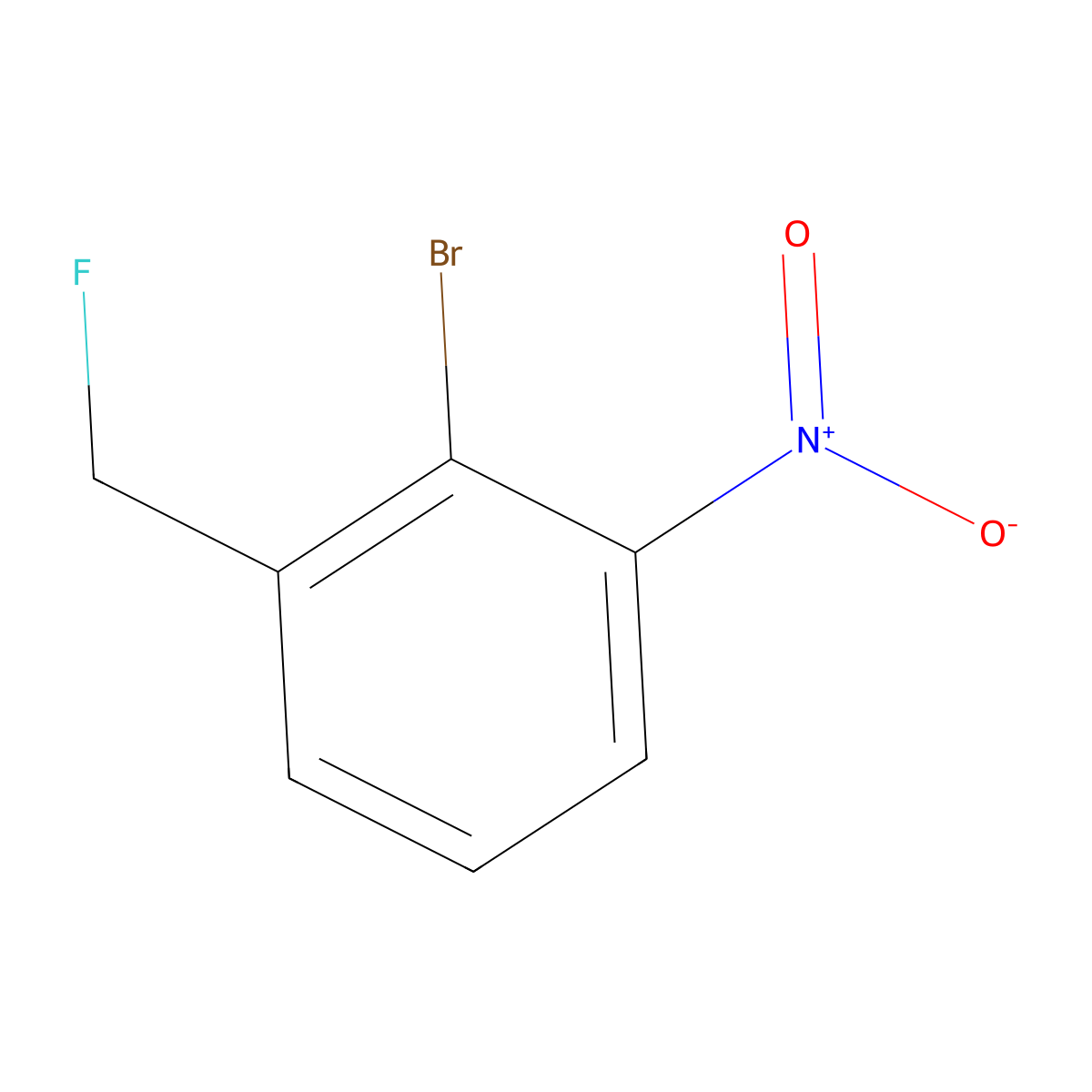 2-Bromo-3-nitrobenzyl fluoride molecular structure, CAS 2244083-36-9