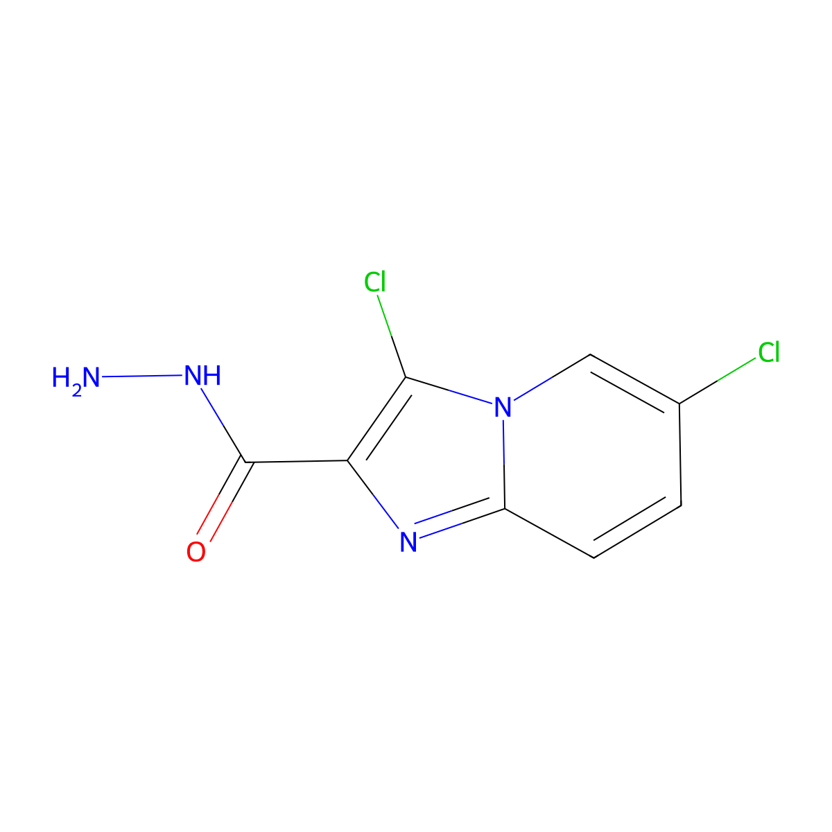 3,6-Dichloroimidazo[1,2-A]pyridine-2-carbohydrazide molecular structure, CAS 2244083-76-7