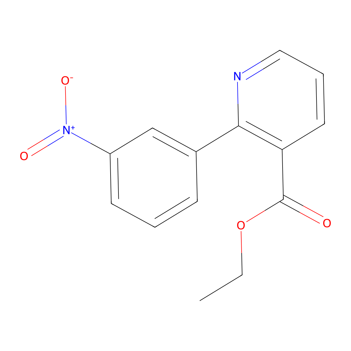 Ethyl 2-(3-nitrophenyl)pyridine-3-carboxylate molecular structure, CAS 2244083-82-5