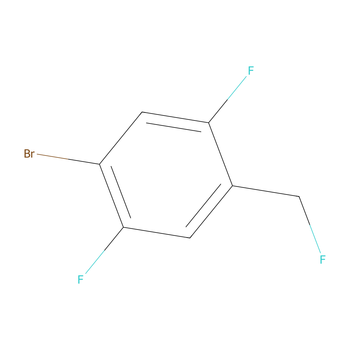 4-Bromo-2,5-difluorobenzyl fluoride molecular structure, CAS 2244083-92-7