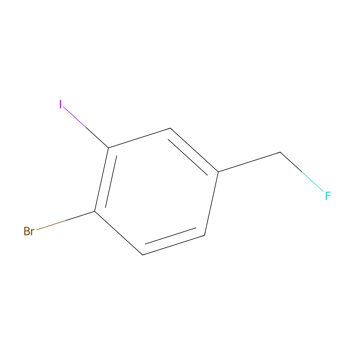 4-Bromo-3-iodobenzyl fluoride molecular structure, CAS 2244083-96-1
