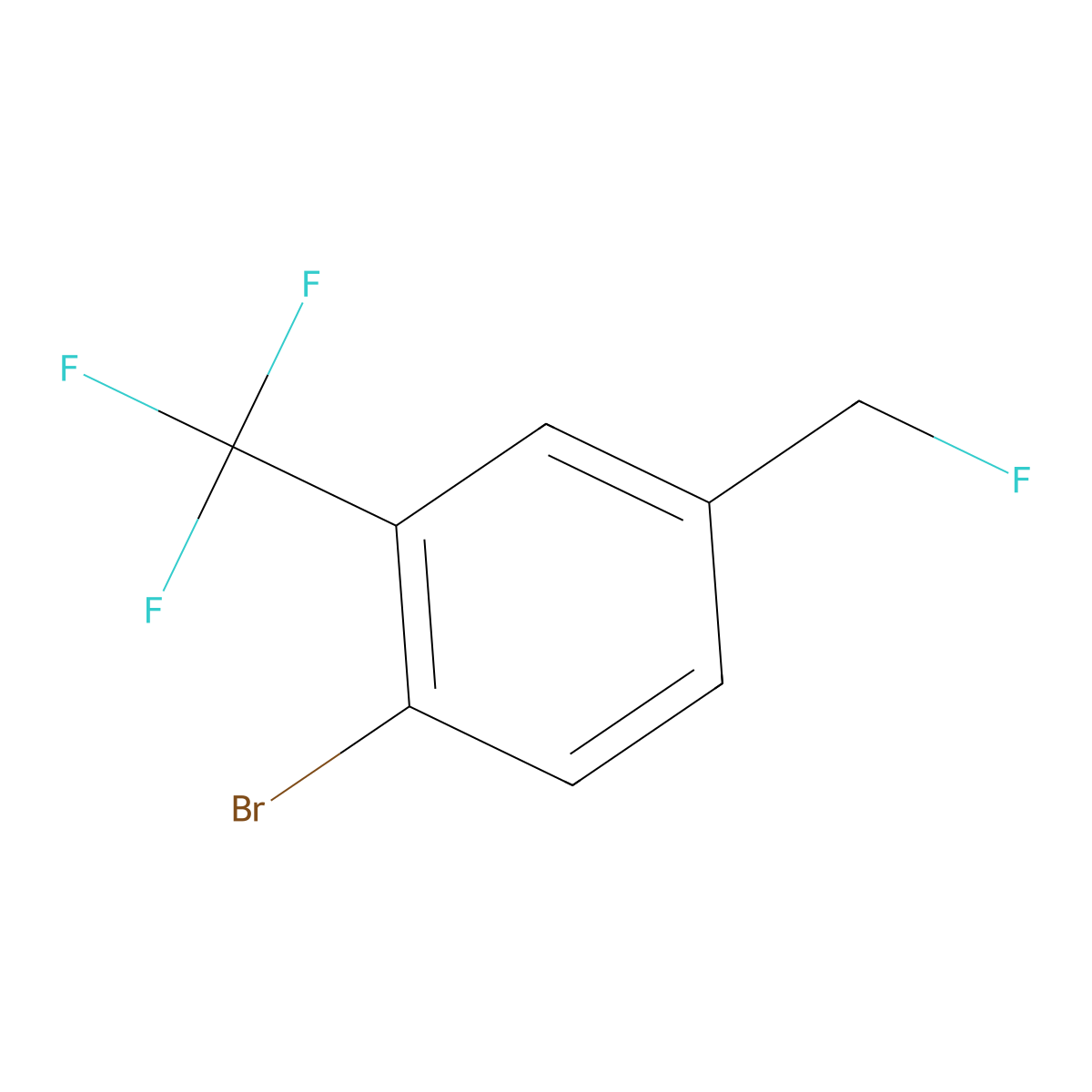 4-Bromo-3-(trifluoromethyl)benzyl fluoride molecular structure, CAS 2244084-02-2